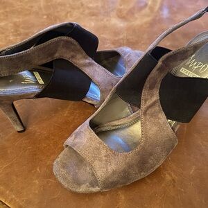 Impo Black and Gray Suede Heels